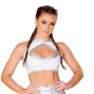 J. Valentine Holographic Crop Top